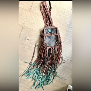 Upcycled, authentic, ombré hand made - hand dyed backpack one of a kind